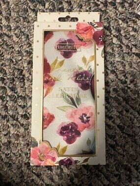 Belle Maison Satin Sleep Mask – Floral “Breathe & Relax” – New in Package